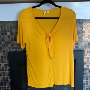 Yellow tie front Shirt Mustard yellow